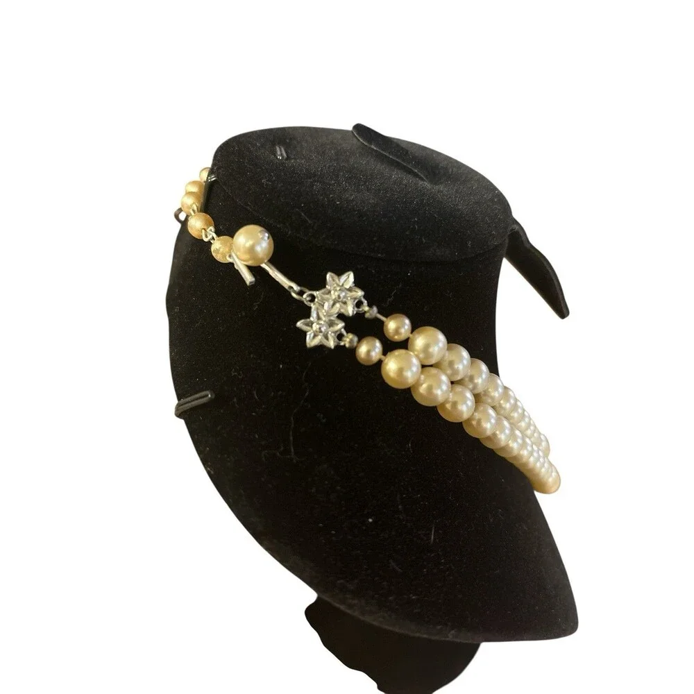 Vintage 16 inch Faux Pearl Necklace, Two Layer, Stamped‎ JAPAN